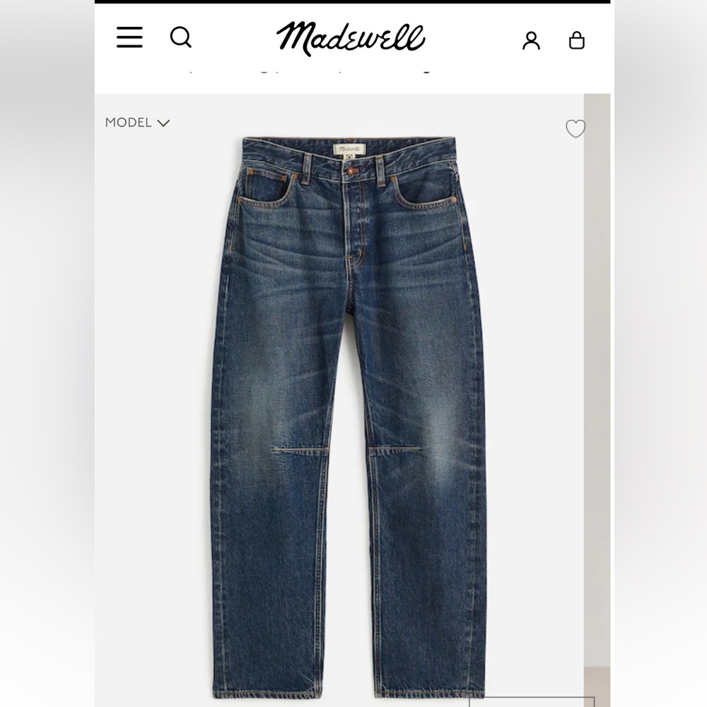 Madewell darted barrel leg Jean